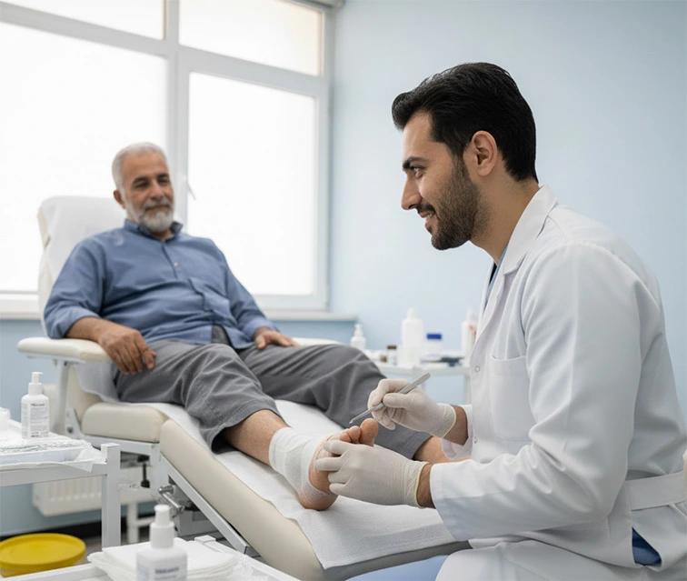 درمان تخصصی زخم پای دیابتی در شرق تهران، همراه شما تا ترمیم کامل